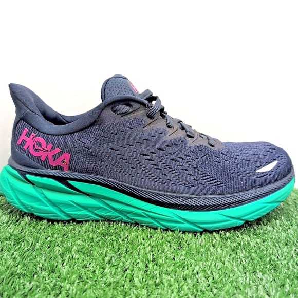 Hoka One One Clifton 8 Shoes Women's 8 B Medium Navy Teal Daily Running Sneakers - Picture 2 of 10